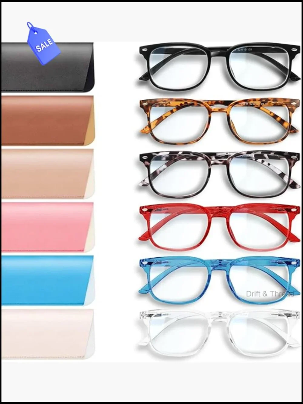 Blue Light Blocking Reading Glasses 6 Pack TR90 Frame Spring Hinge